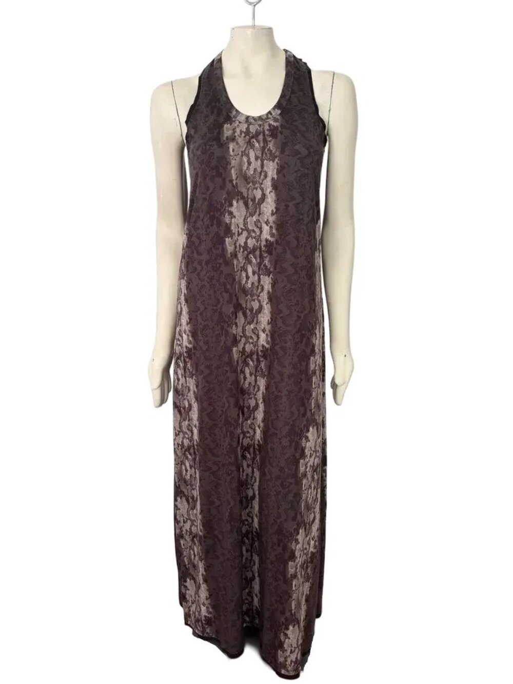 ALL SAINTS Ami Masala Racerback Maxi Dress in Snake Print  SZ 2